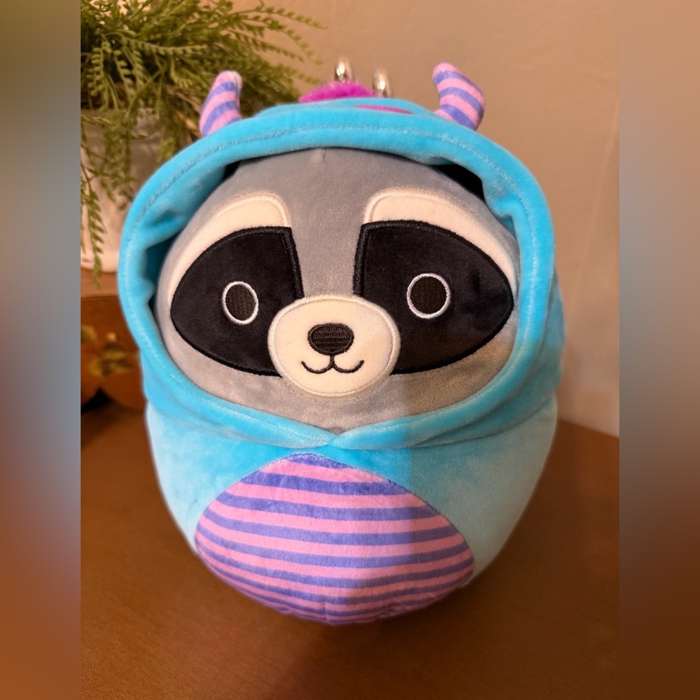 **SALE**Rocky Squishmallow the Raccoon in Monster Inc Costume- NWT